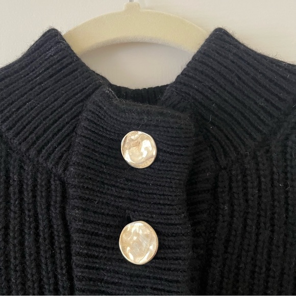 Sezane Lucas Jumper, Organic Cotton and Wool Sweater, Black, Size Medium - Picture 4 of 10